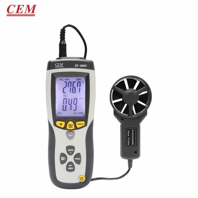 CEM DT-8893 DT-8894 Digital Hand-Held High-Precision Anemometer Digital Display Air Volume Meter Anemometer USB Air Thermometer CEM DT-8893 DT-8894 Digital Hand-Held High-Precision Anemometer Digital Display Air Volume Meter Anemometer USB Air Thermometer